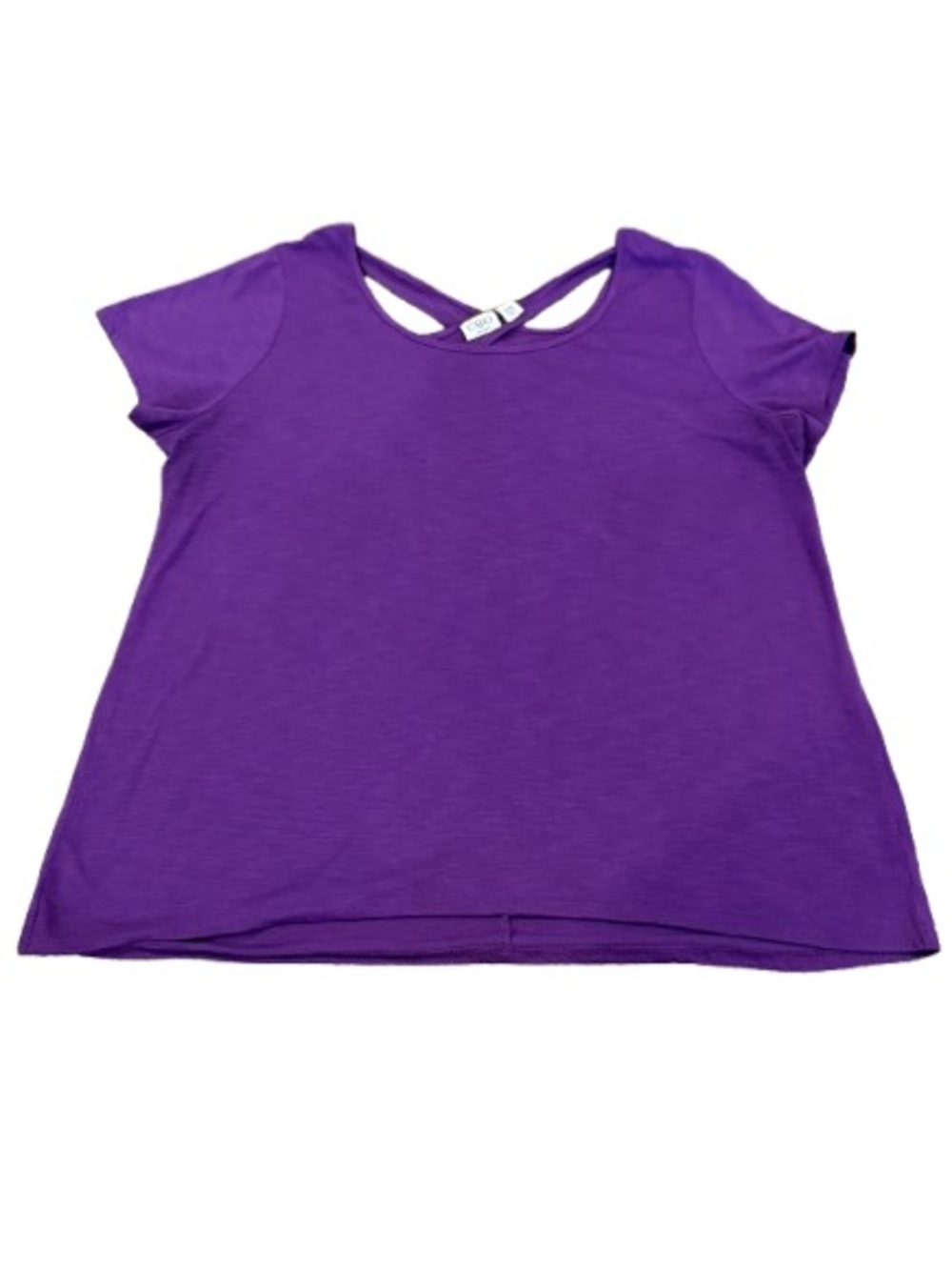 Cato Women’s Purple Short Sleeve Tee with Cross-Back Straps Size 18/20W